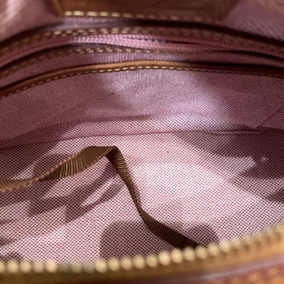 Dooney & Bourke Wexford Leather Hobo Shoulder Bag | Large | Chestnut & Tan - Picture 12 of 16